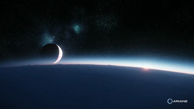 Crusader rising over Yela.