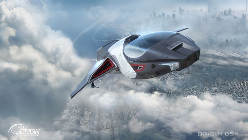 File:85X - Flying through clouds over city - Front Starboard.jpg