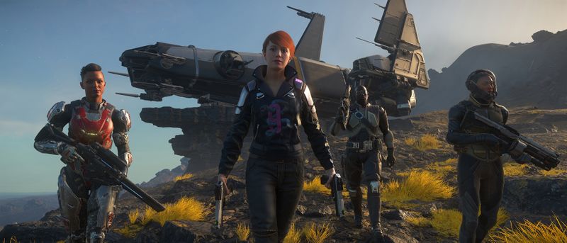 File:Corsair landed on rocky outcrop with NPCs walking away.jpg